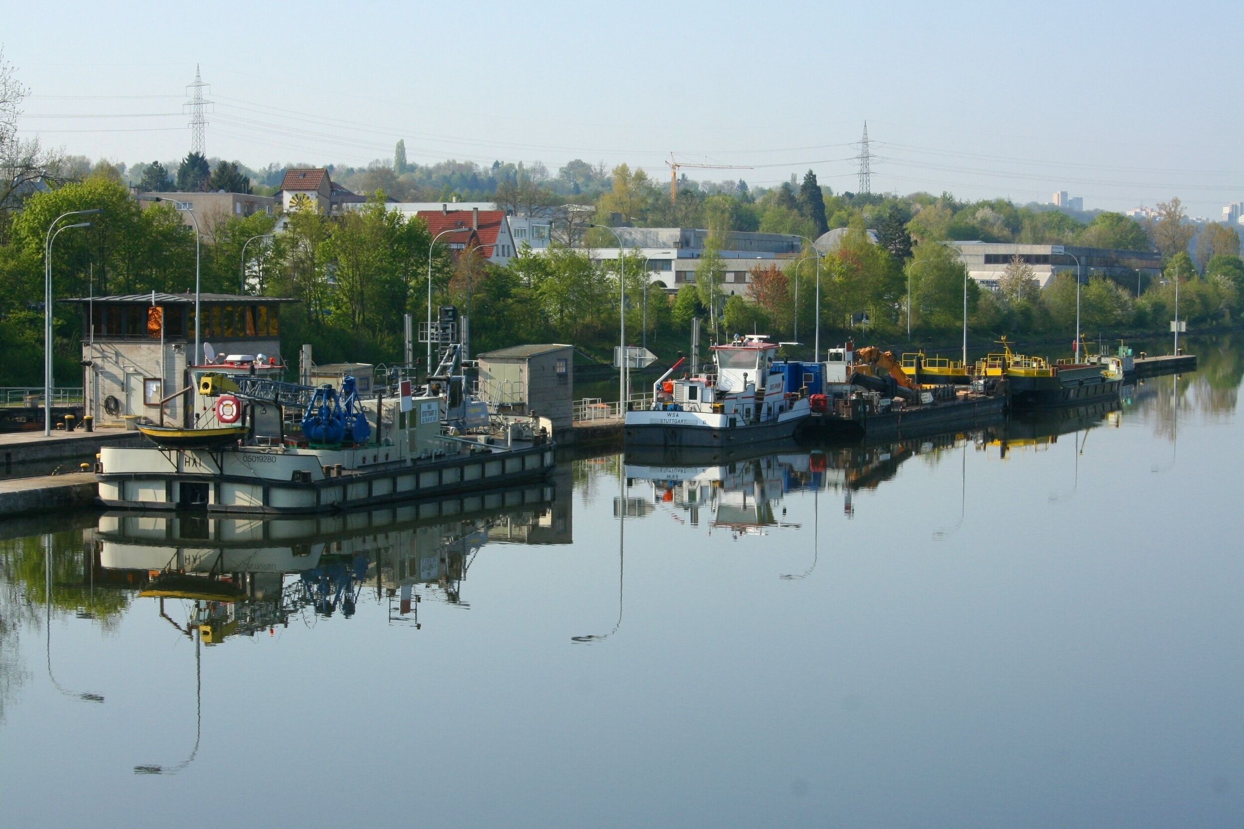 Aldingen sluice, municipality of Remseck district of Aldingen, administrative district Ludwigsburg, Baden-Wurttemberg, Germany