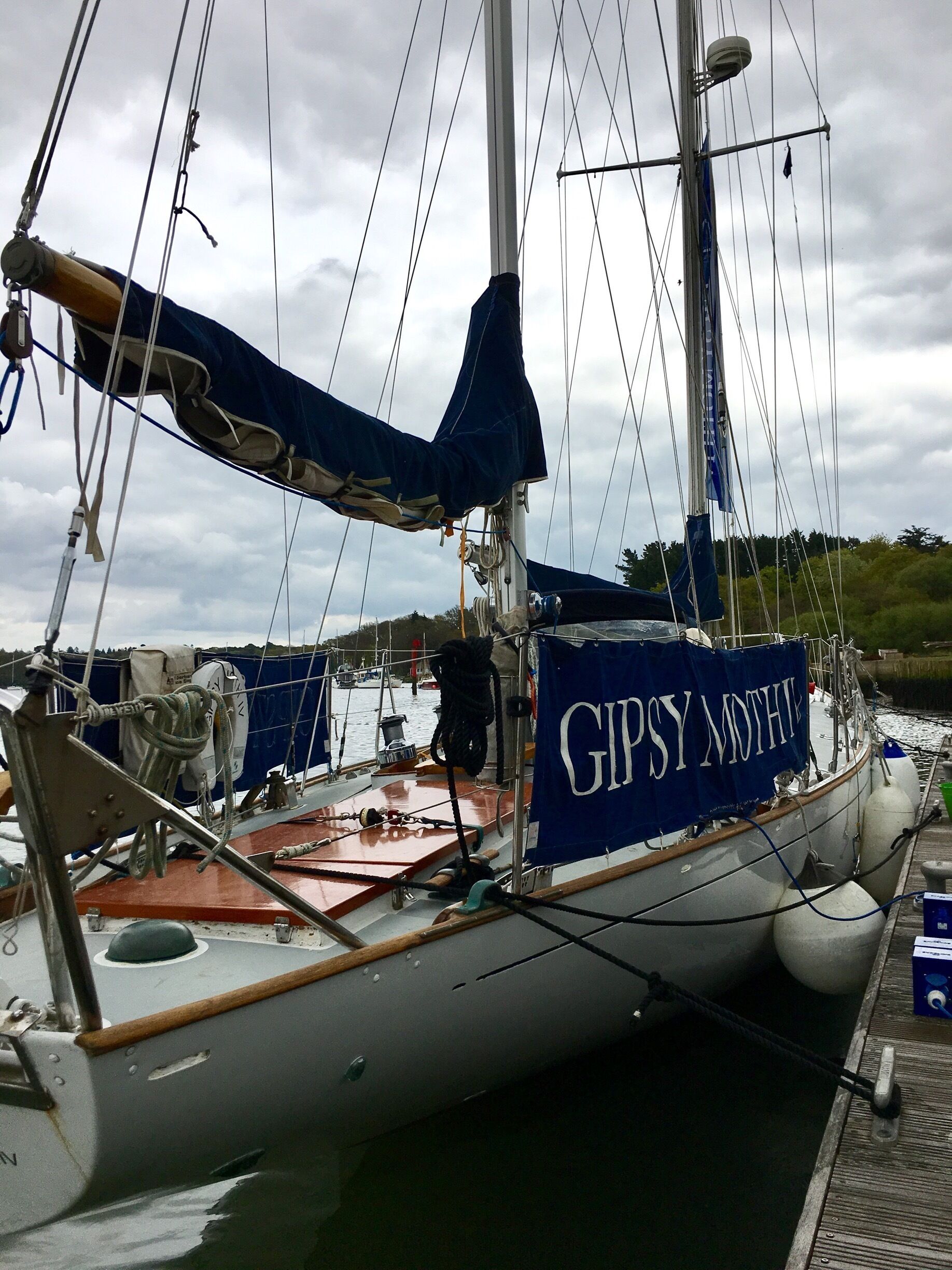 Gipsy Moth IV is a 53 ft (16 m) ketch that Sir Francis Chichester commissioned specifically to sail single-handed around the globe, racing against the times set by the clipper ships of the 19th century. The name, the fourth boat in his series, all named Gipsy Moth, originated from the de Havilland Gipsy Moth aircraft in which Chichester completed pioneering work in aerial navigation techniques.