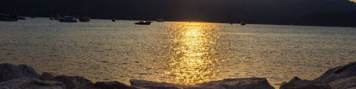 sunset at the port of Saint Florent (Corsica - France)
