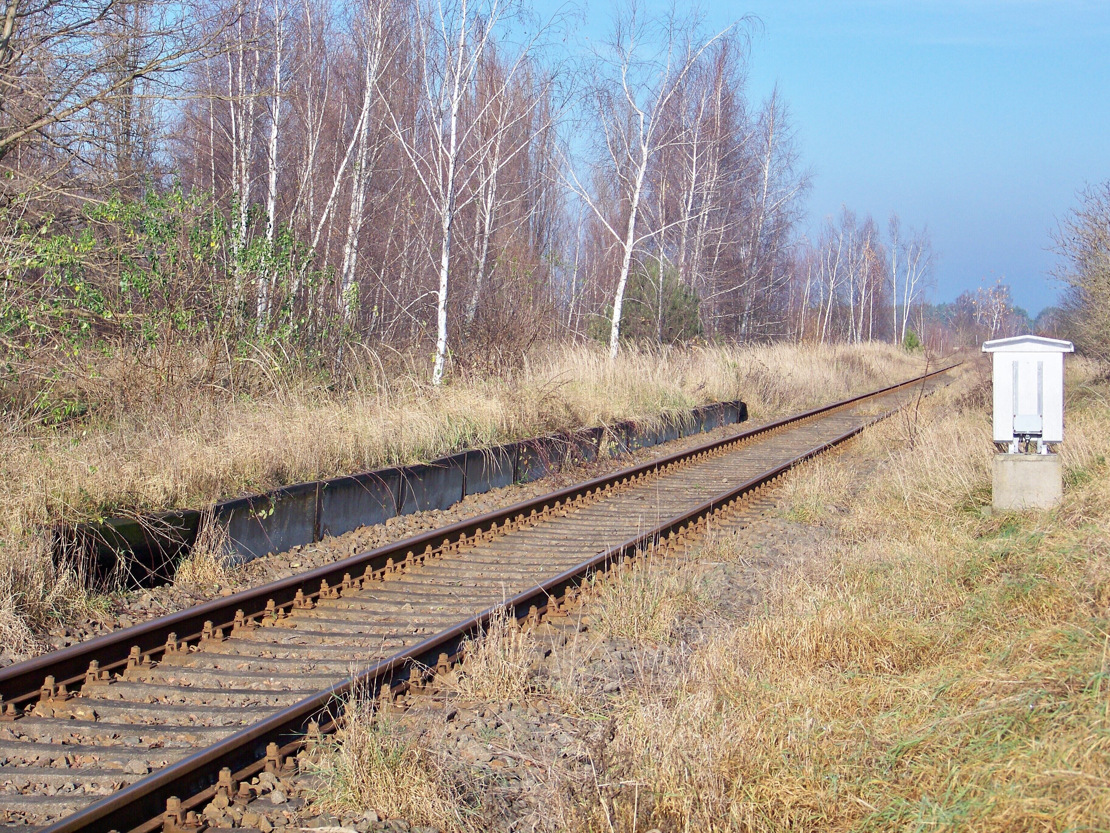 Bahnsteigkante des ehemaligen Haltepunkts Mörtitz nördlich von Eilenburg an der Bahnstrecke Eilenburg–Pretzsch
