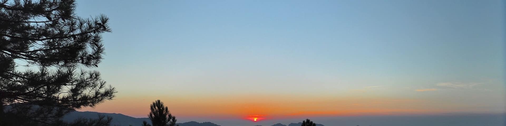 Sunset on the GR20 trekking trail in Corsica.
