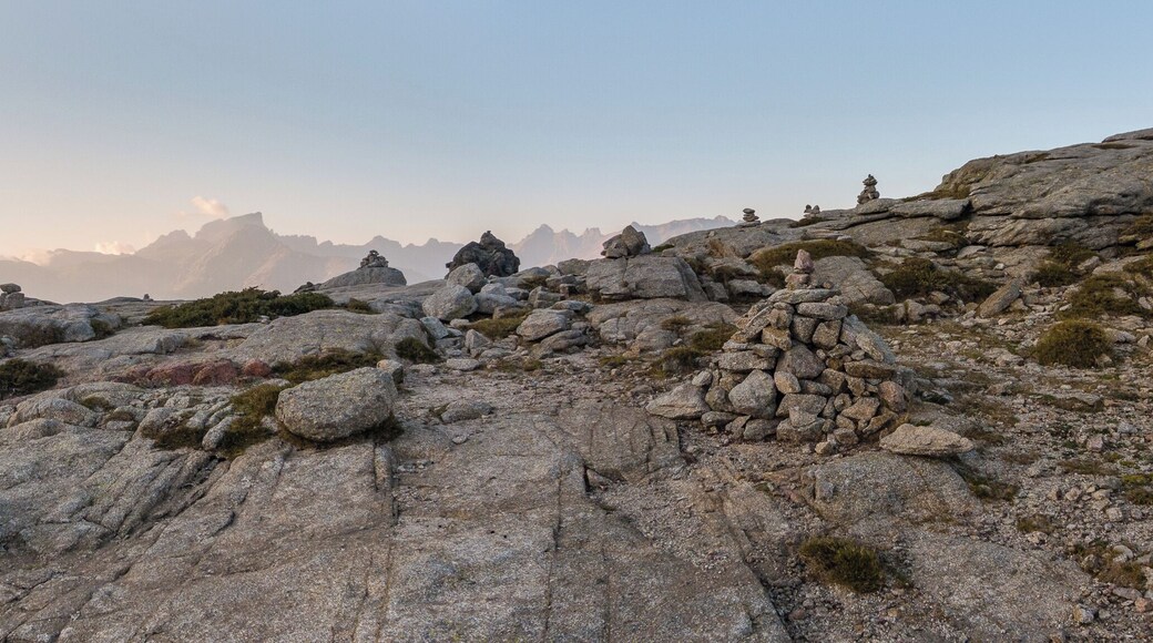 Vue de la cuvette de Corte depuis les hauteurs des gorges du Tavignano