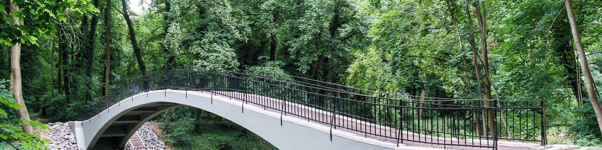 Bogenbrücke im König Albert-Hain von Pegau