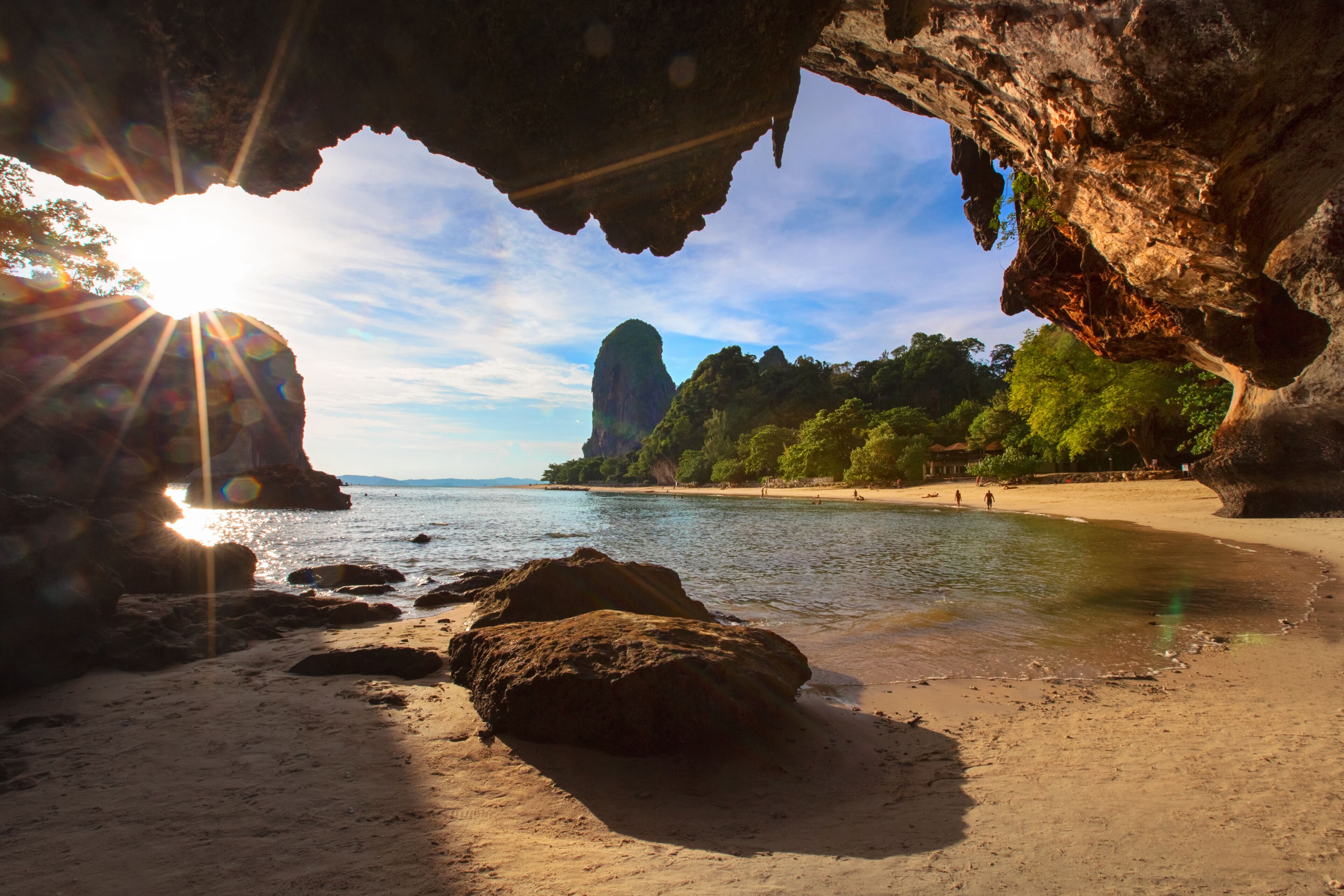 Thailand,Railay sand beach,view from Phra Nang Noi cave