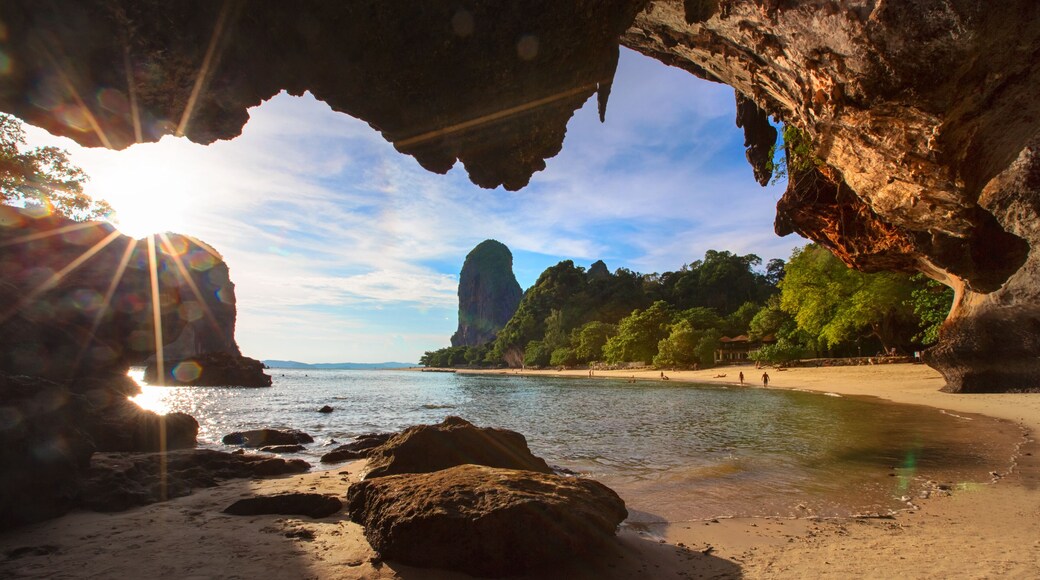 Thailand,Railay sand beach,view from Phra Nang Noi cave