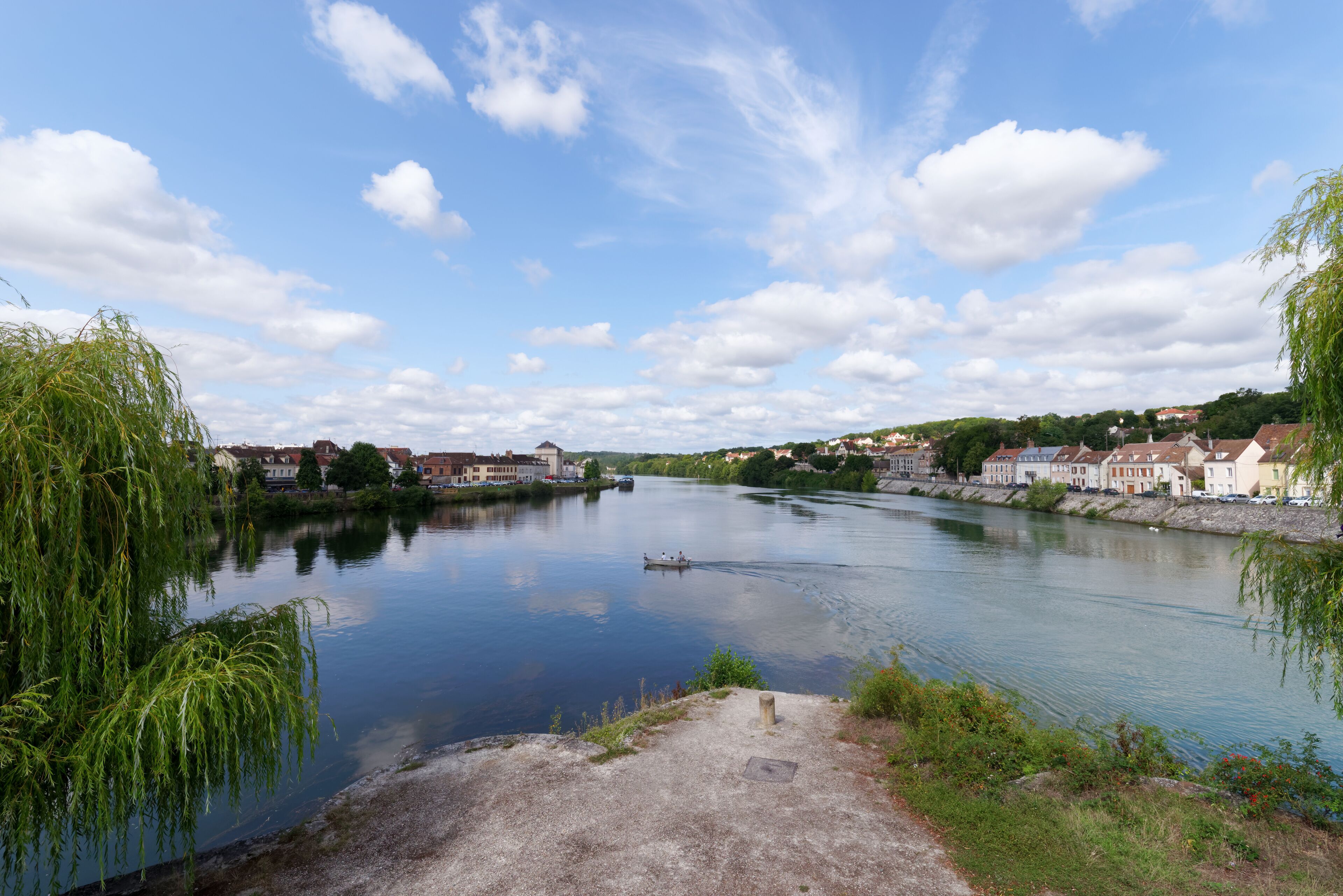 Seine and Yonne river in Montereau-Fault-Yonne city