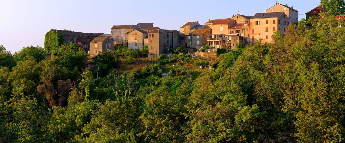 Poggio-Mezzana village in Corsica Mountain