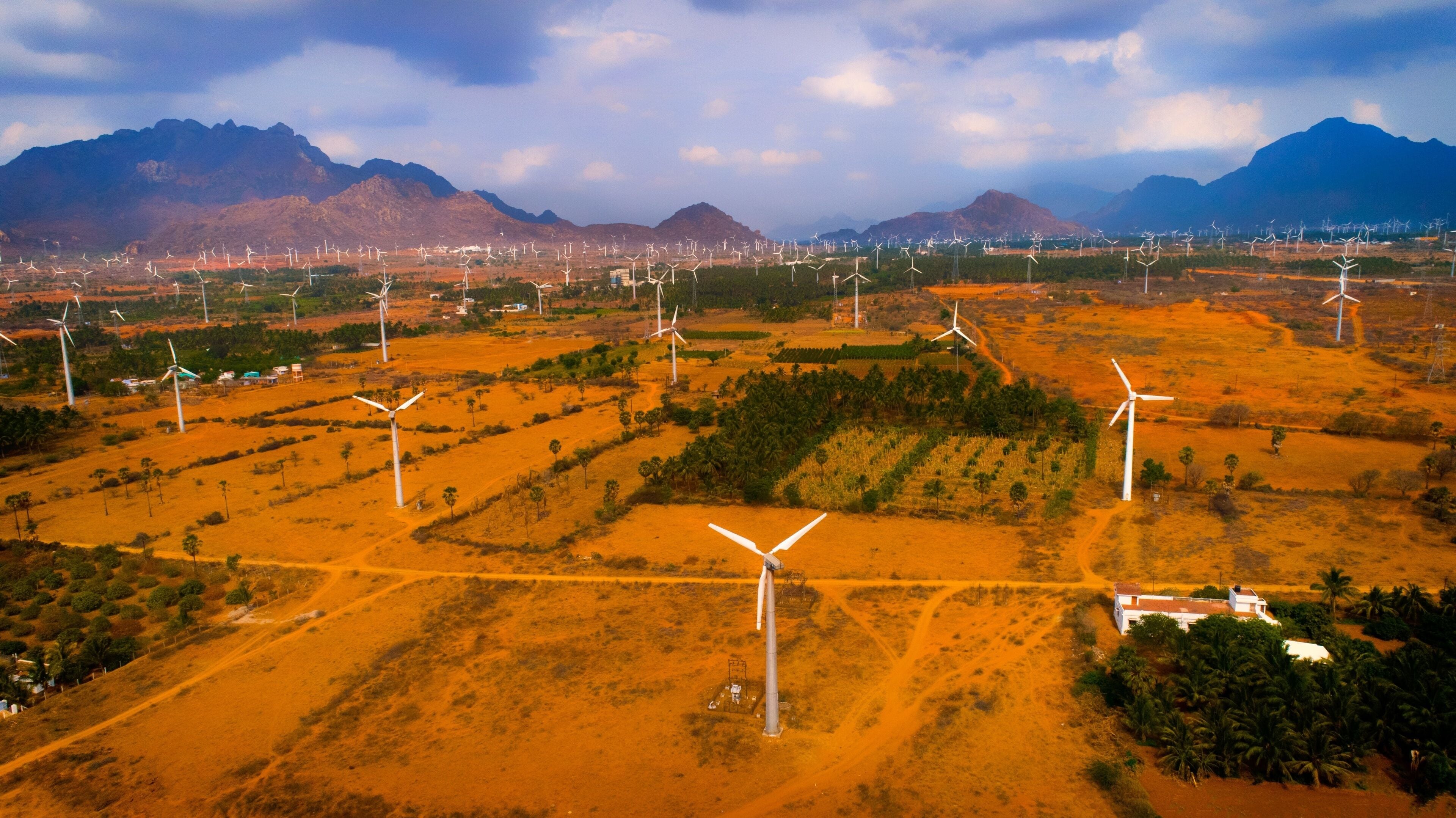 Muppandal Wind Farm, India's largest operational onshore wind farm at Aralvaimozhi in Kanyakumari