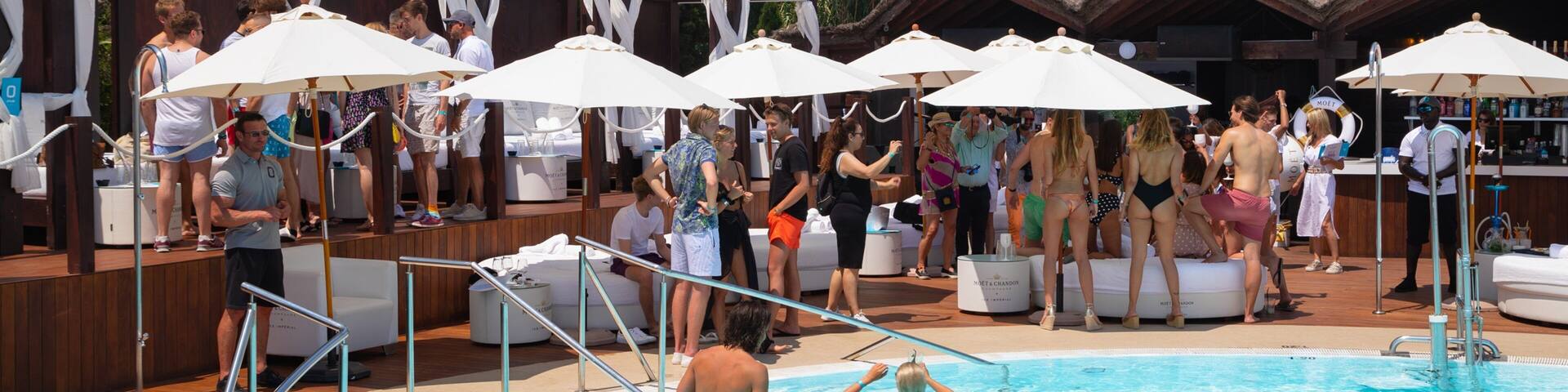 Funny Beach showing a pool and swimming as well as a couple