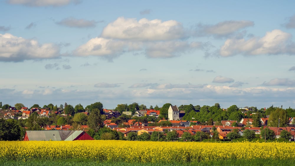 View over Glumslov in Skane, Sweden.