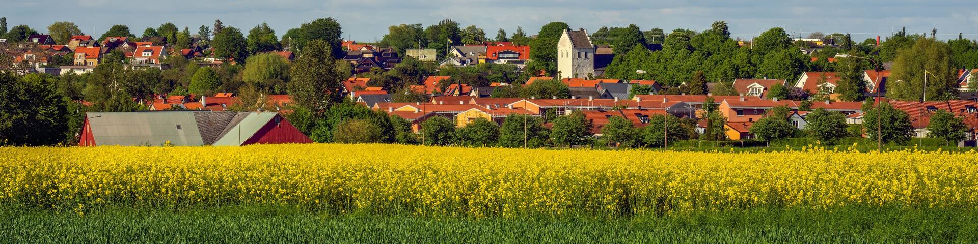 View over Glumslov in Skane, Sweden.