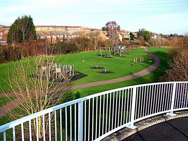 Neville Park, Snodland Viewed from the footbridge which crosses the Snodland bypass. The bridge connects this park to the Leybourne Lakes Country Park.