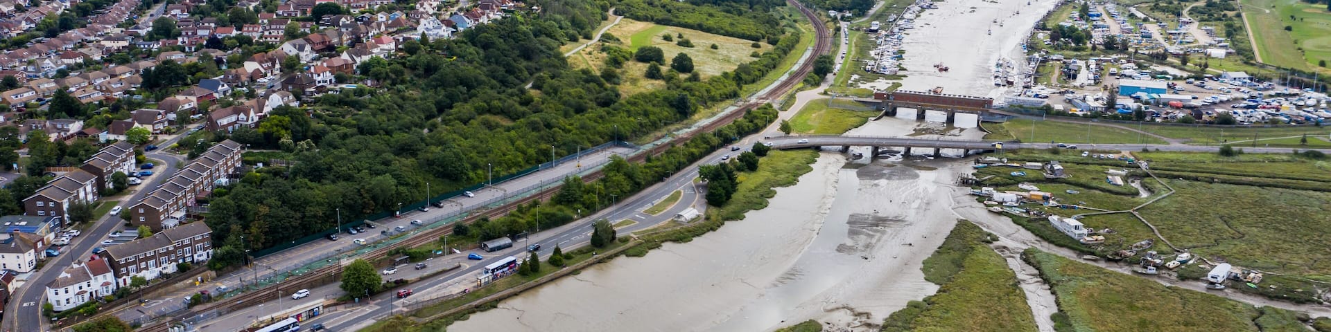 Benfleet Essex Marshes aerial view