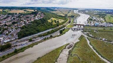 Benfleet Essex Marshes aerial view