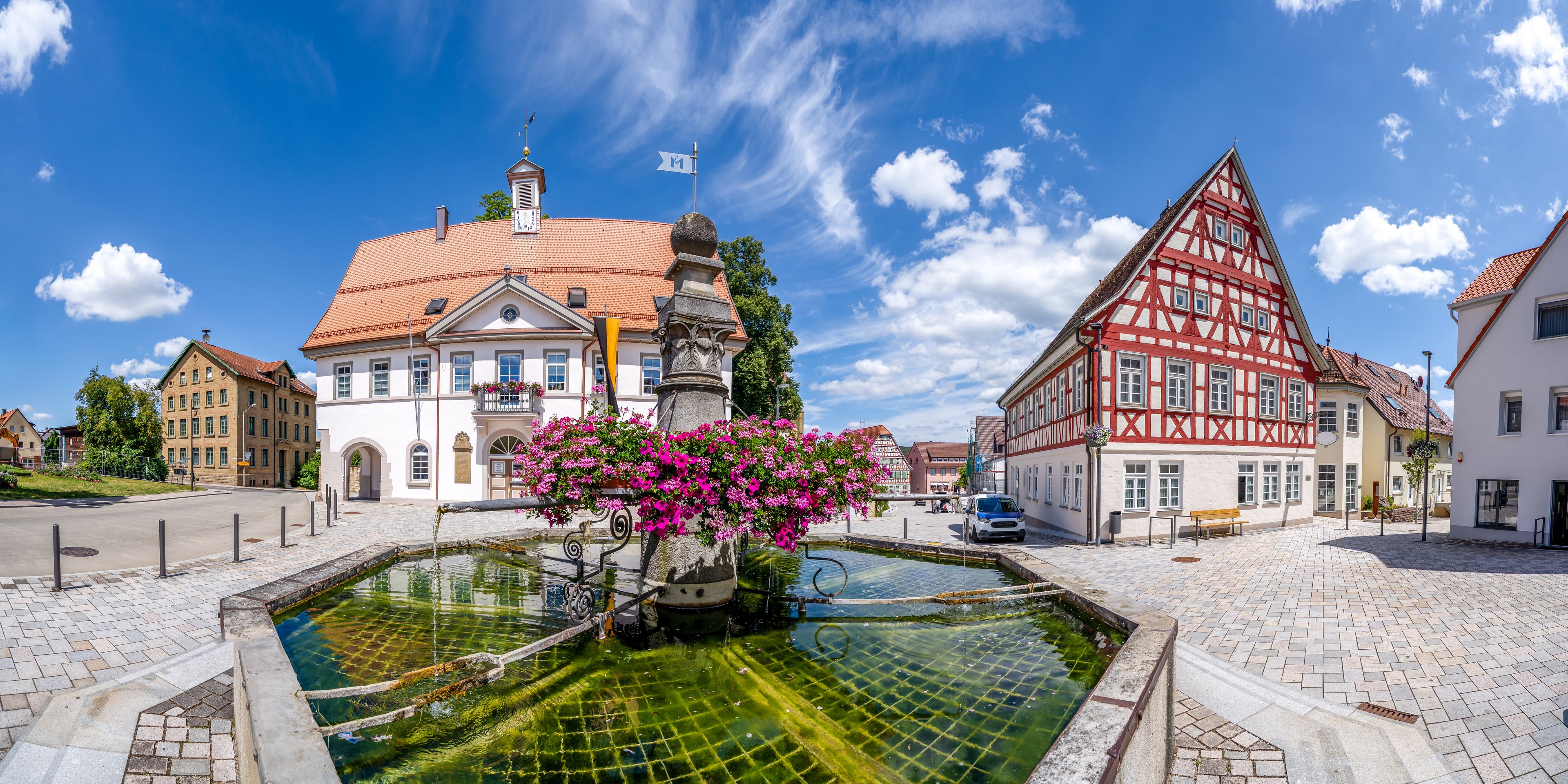 Rathaus, Marktplatz, Magstadt, Baden Wuerttemberg, Germany 