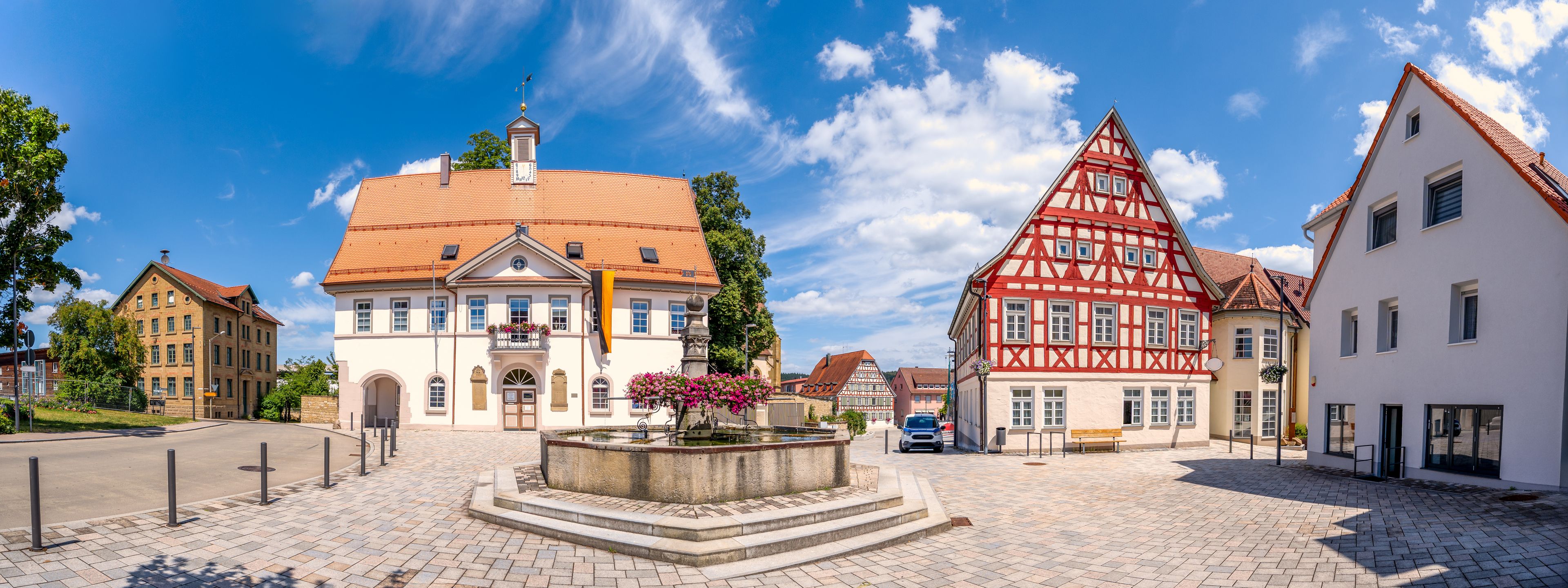 Rathaus, Marktplatz, Magstadt, Baden Wuerttemberg, Germany 