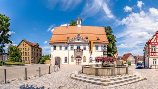 Rathaus, Marktplatz, Magstadt, Baden Wuerttemberg, Germany