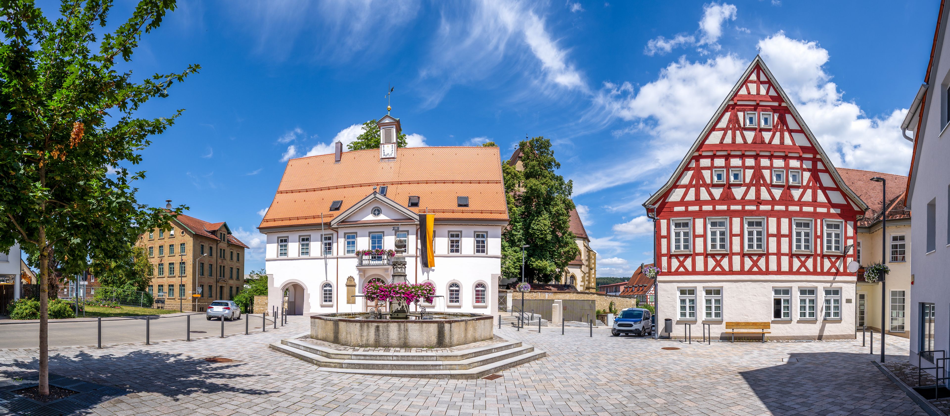 Rathaus, Marktplatz, Magstadt, Baden Wuerttemberg, Germany 