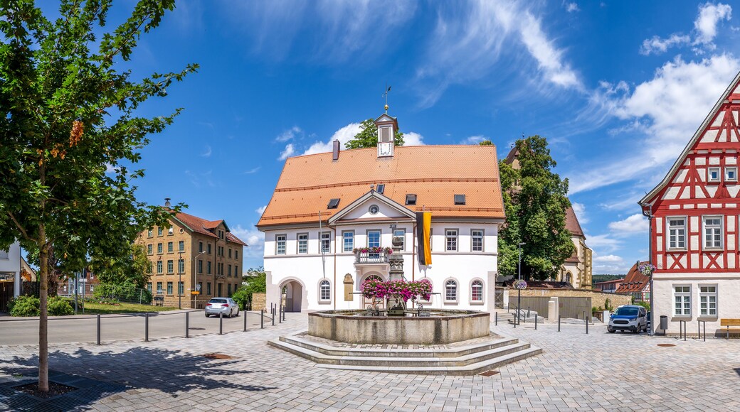 Rathaus, Marktplatz, Magstadt, Baden Wuerttemberg, Germany