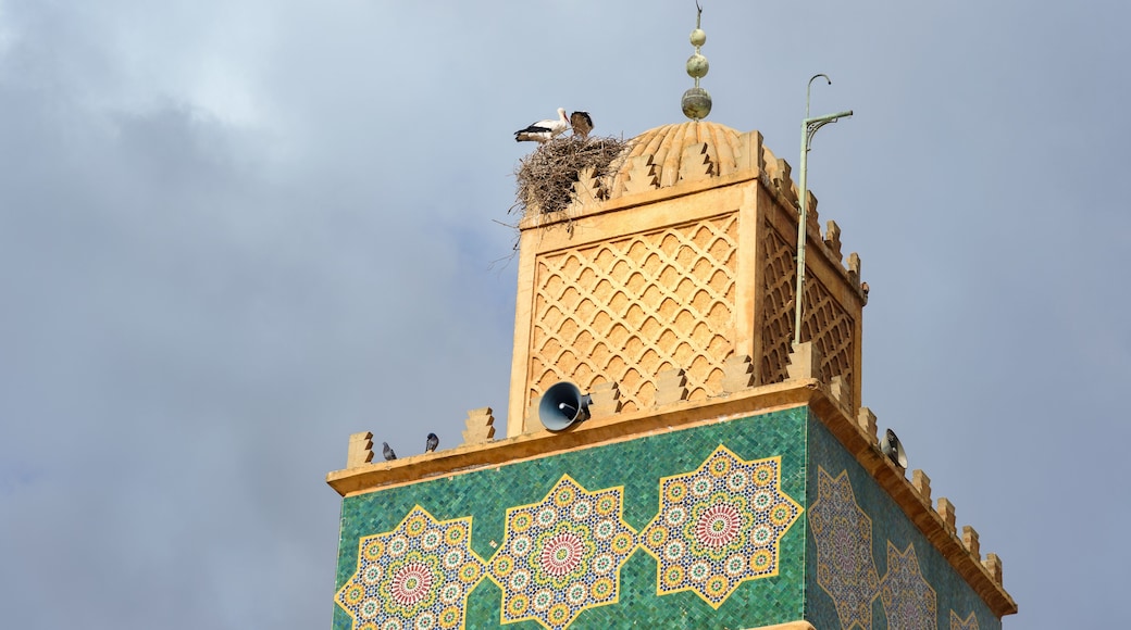 Nest of storks on minaret at Sidi El Ghamli Mosque in Settat. Morocco