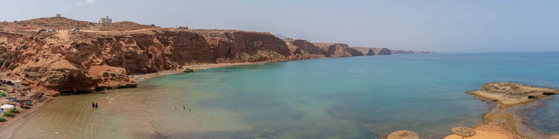Beautiful Morocco Coast Green Lagoon with Hidden Beach