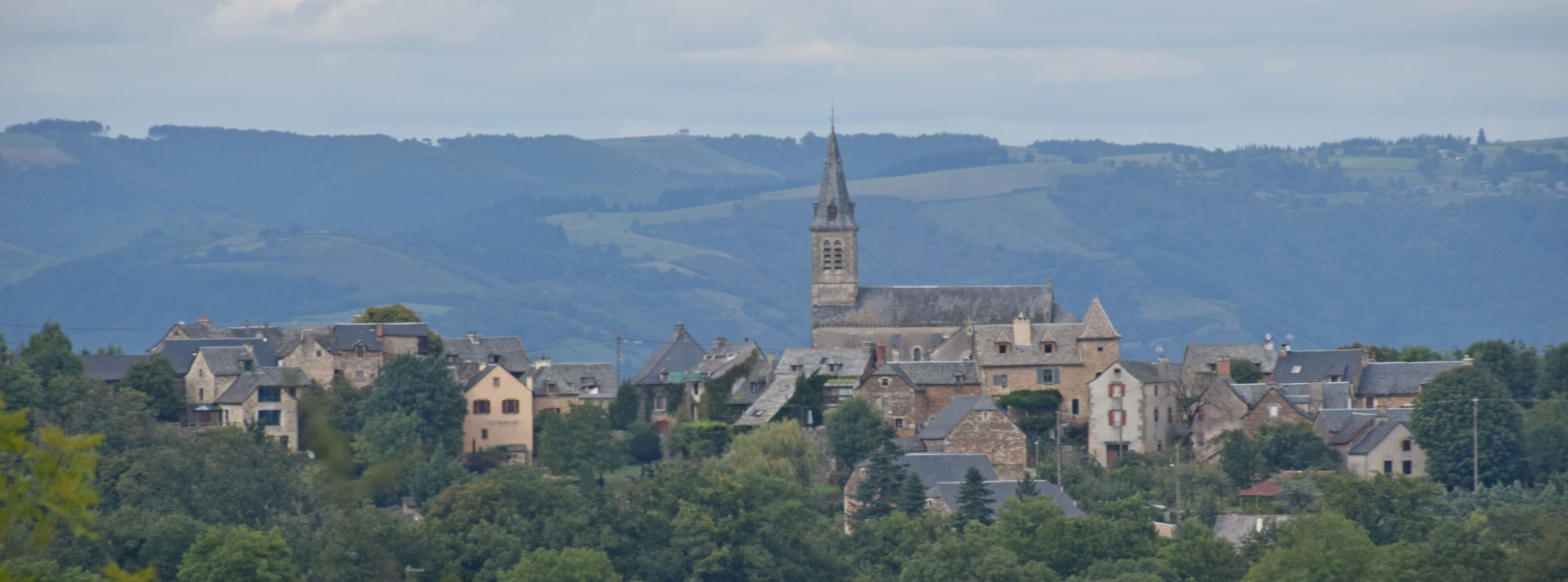 View of settlement Barriac in commune of Bozouls, Aveyron, France