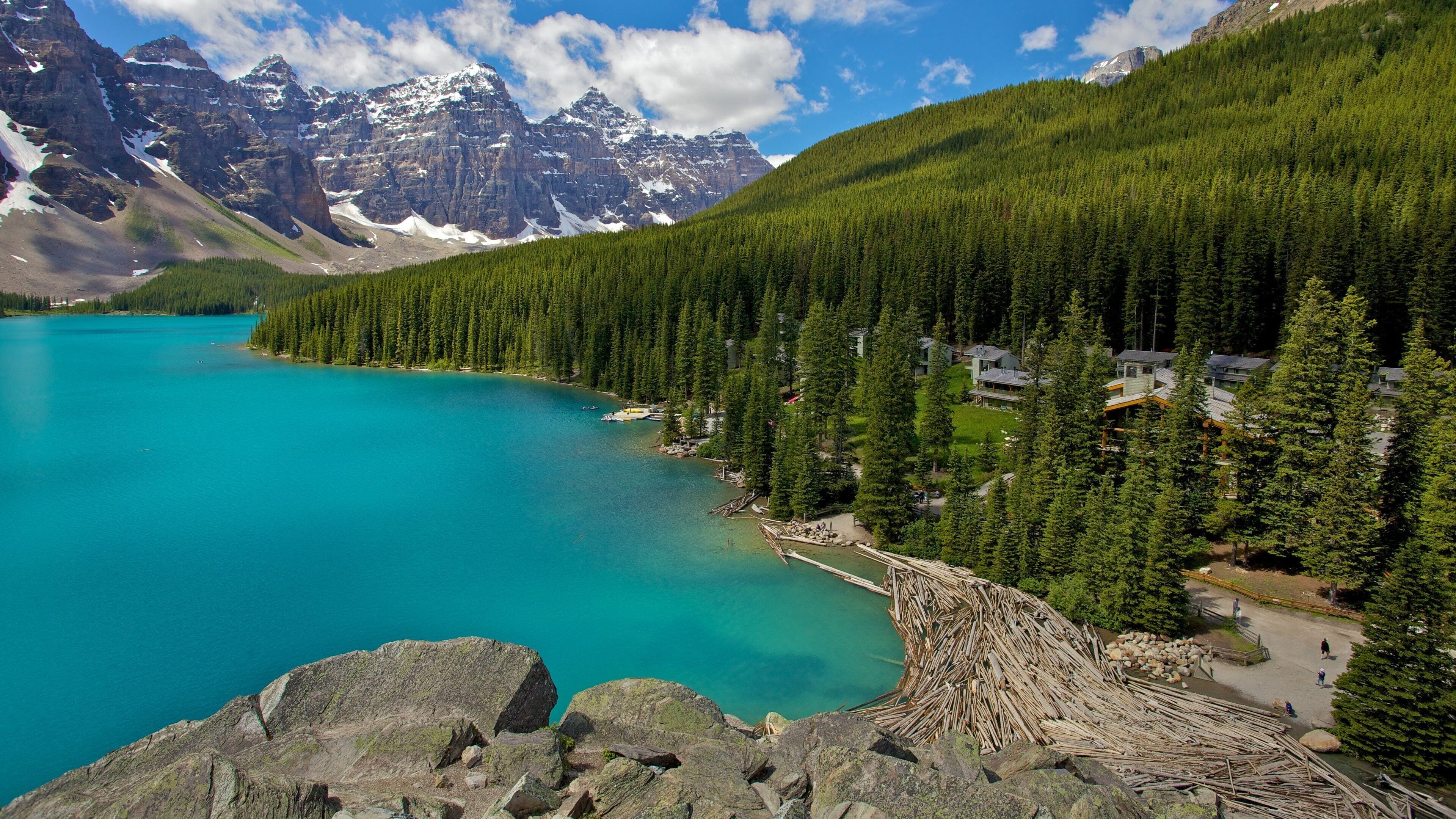 Moraine Lake featuring landscape views, a lake or waterhole and mountains