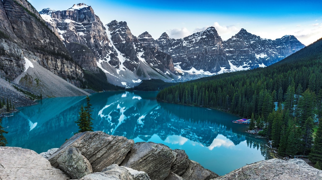 I'm pretty sure everyone in Canada who has ever been to Banff National Park has a photo something like this. However, if you've never been there in person, photographs in my opinion cannot do Moraine Lake justice.
Moraine Lake is very difficult to get to during the summer due to its small parking lot and high popularity. I suggest getting there either super early, or around 7-8 PM to take advantage of sunset.
That said, this is one of my most favorite places to photograph due to the amazing blue water and mountainous backdrop. Come see it for yourself!