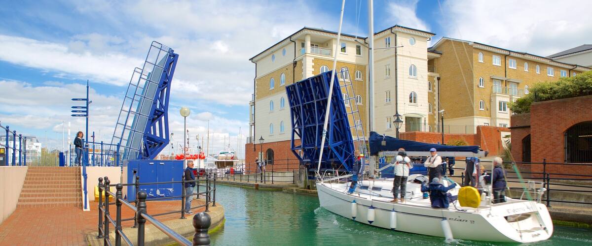 Sovereign Harbour which includes boating and a river or creek