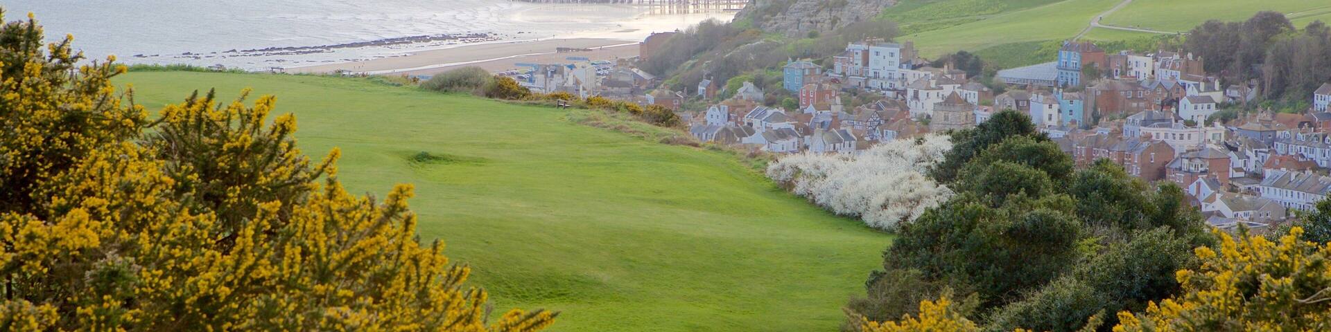 Hastings Country Park mit einem Garten und allgemeine Küstenansicht