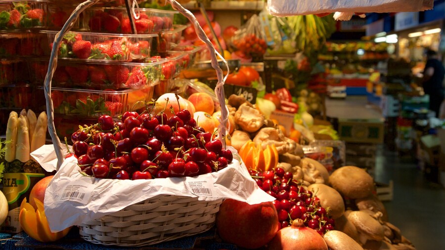 Central Market of Atarazanas which includes food and markets