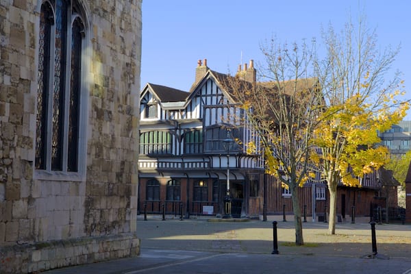 Tudor House and Garden featuring a square or plaza and a house