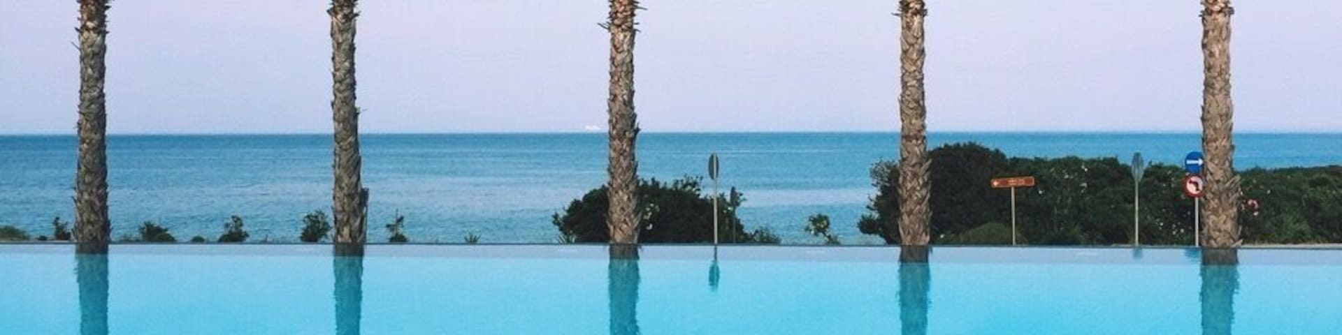 A beautiful luxury hotel in Skala, Kefalonia! With views like this onto the beach how could you resist! #beachtips #palms #greece