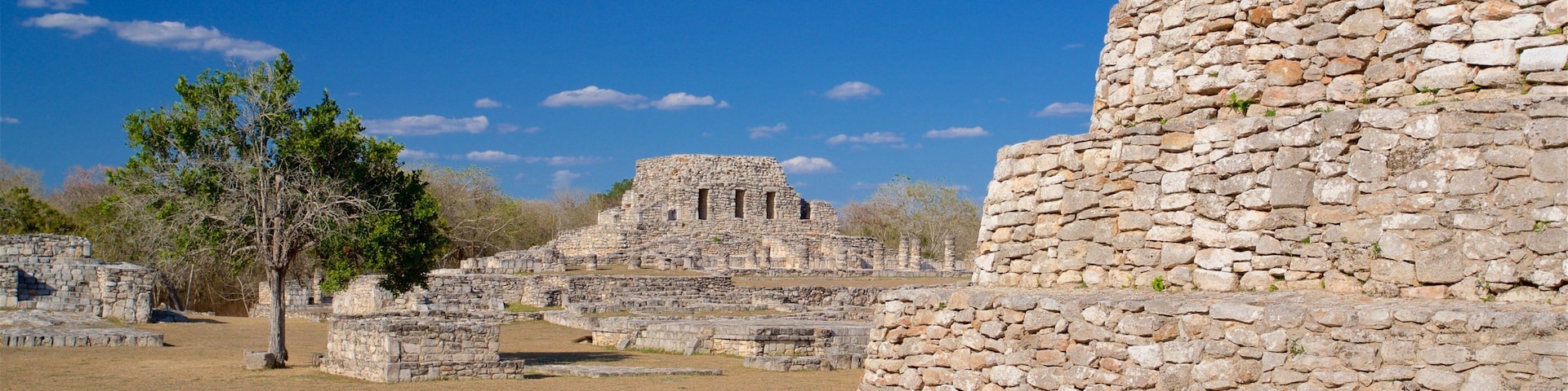 Mayapan Mayan Ruins showing heritage architecture