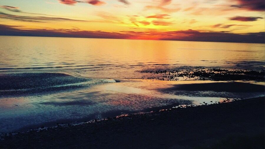 Always amazing sunsets over St Bee's, that change colour with the seasons.