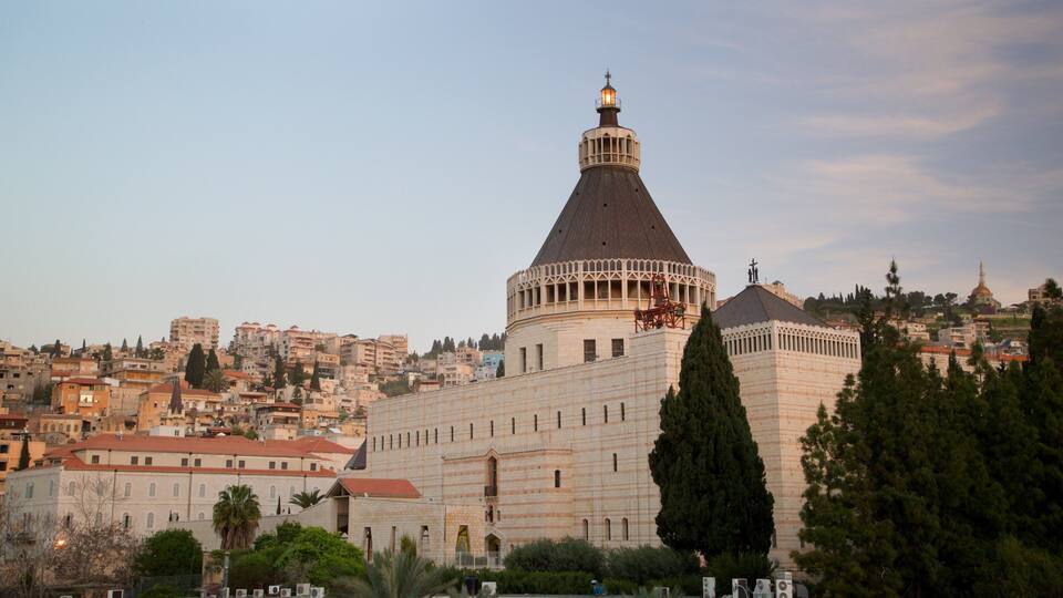 A large mosque with a prominent minaret and dome, surrounded by urban buildings and trees.
