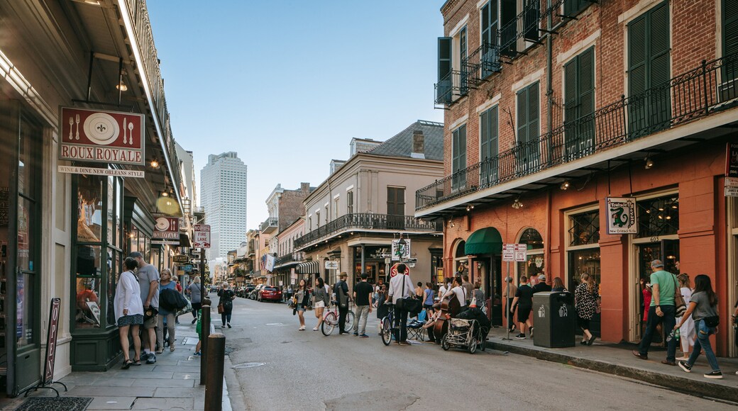 Royal Street showing street scenes and a city