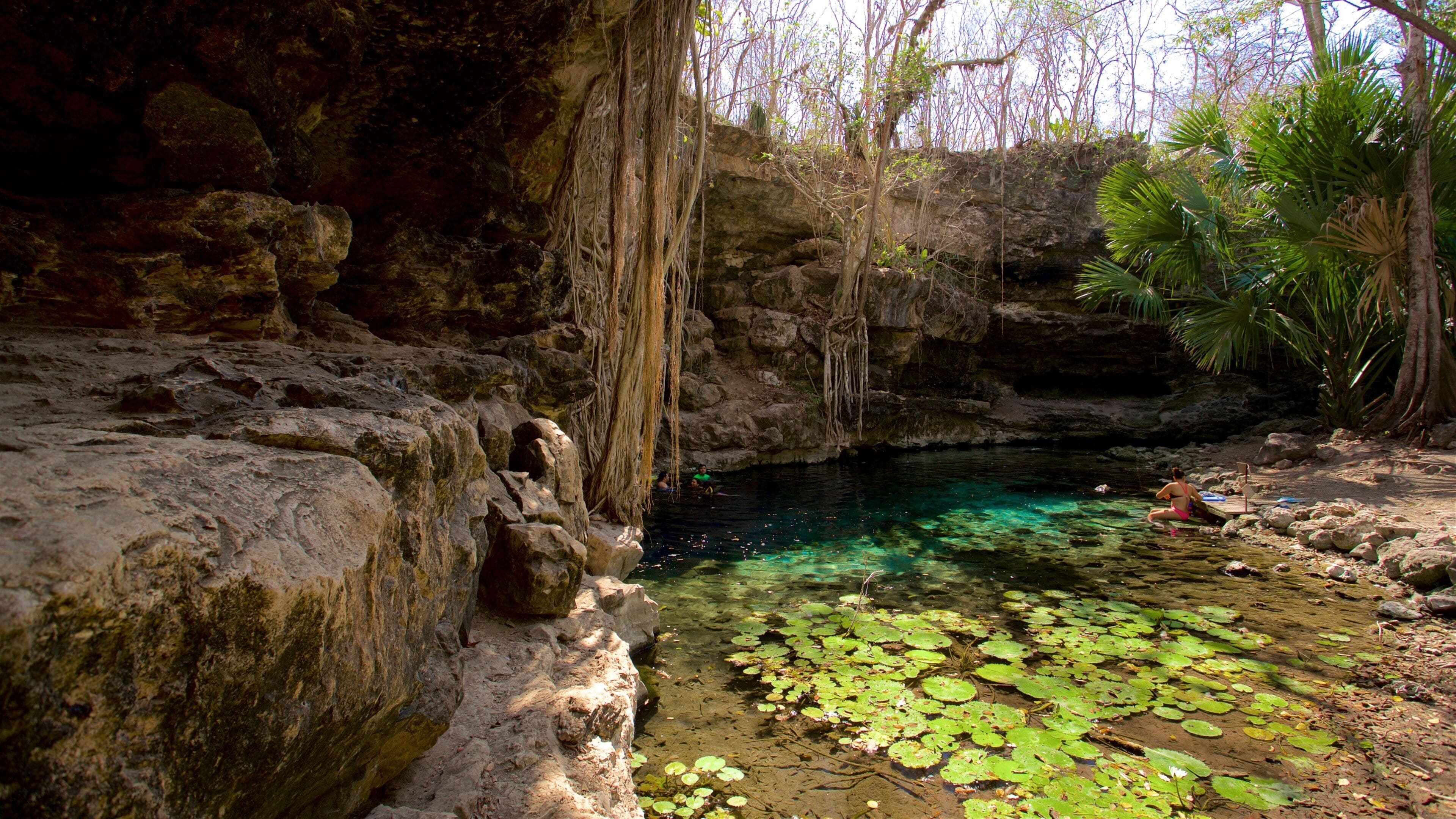 Cenote X\'batun which includes a lake or waterhole