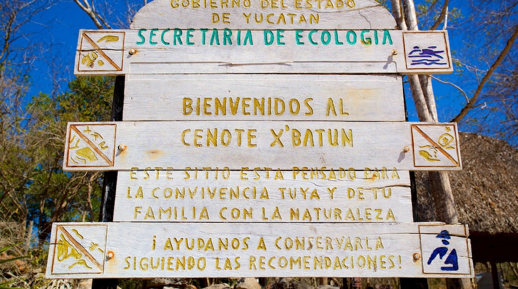 Cenote X-Batún mostrando señalización