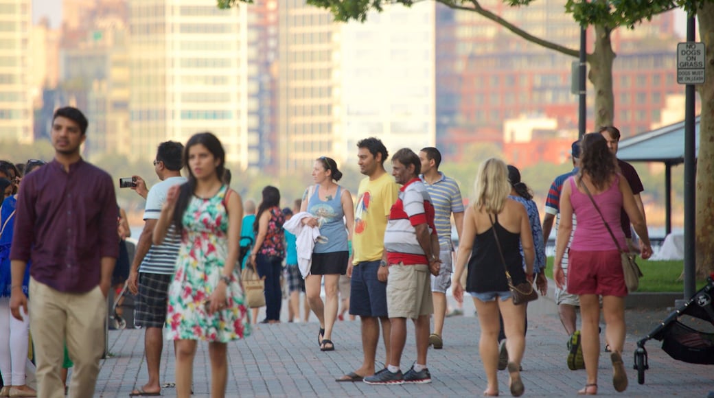 Hoboken Waterfront as well as a large group of people