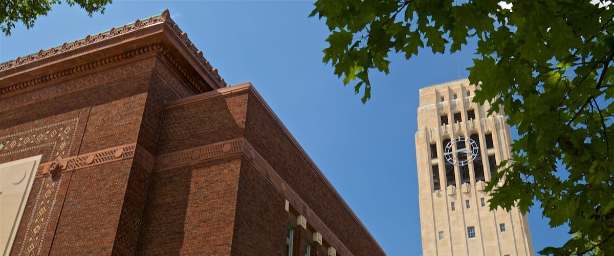 Hill Auditorium which includes heritage architecture