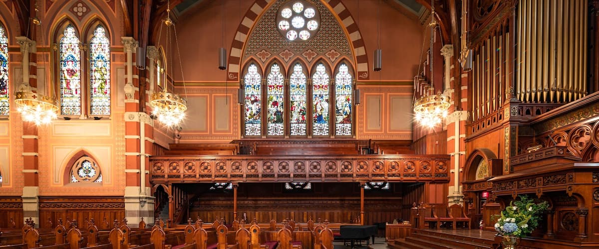 Old South Church which includes heritage elements, interior views and a church or cathedral