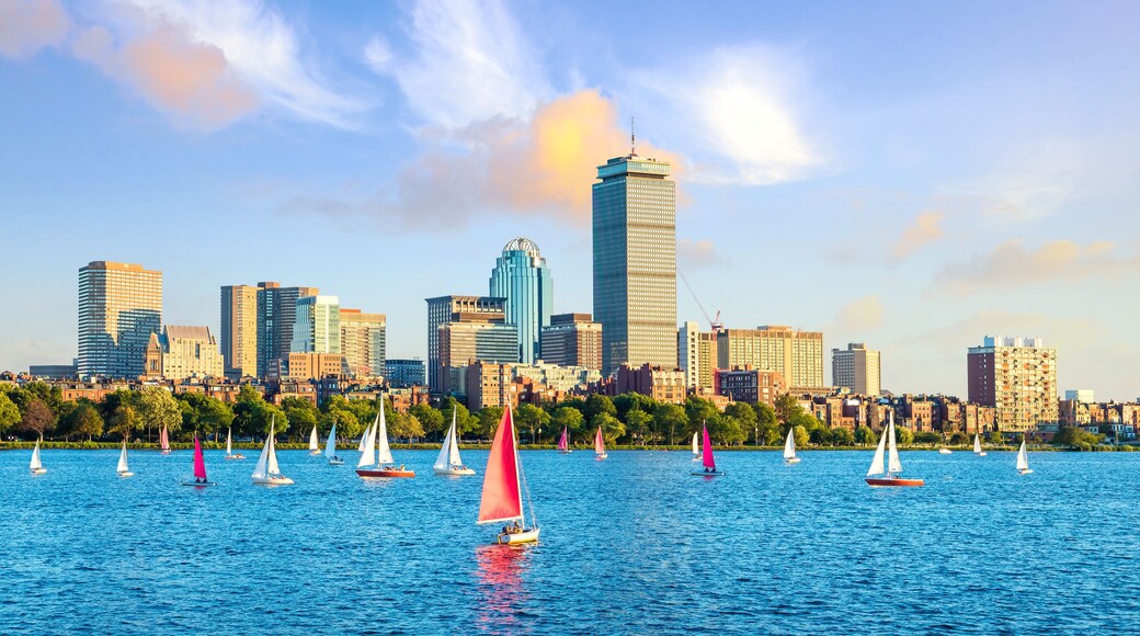View of Boston Skyline in summer afternoon