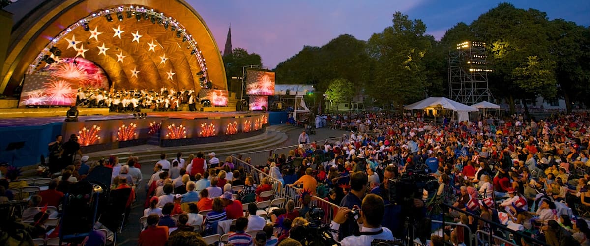 Charles River Esplanade which includes music, night scenes and performance art