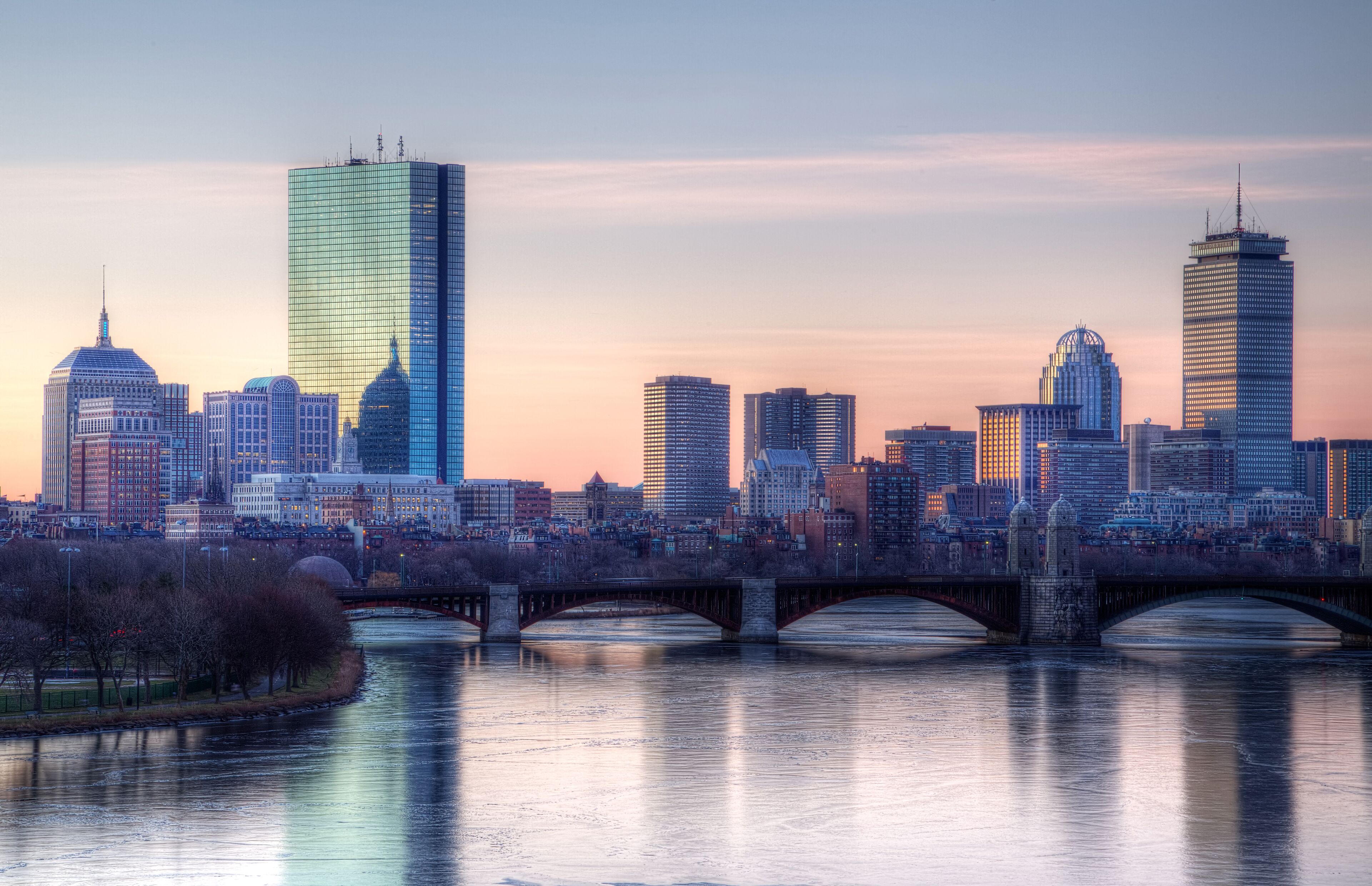 Boston Winter Sunset; Shutterstock ID 128822275