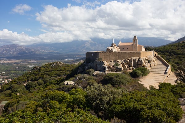 Chapel of Notre Dame de la Serra Sitting High on a Hill Near the Town of Calvi in Corsica, France