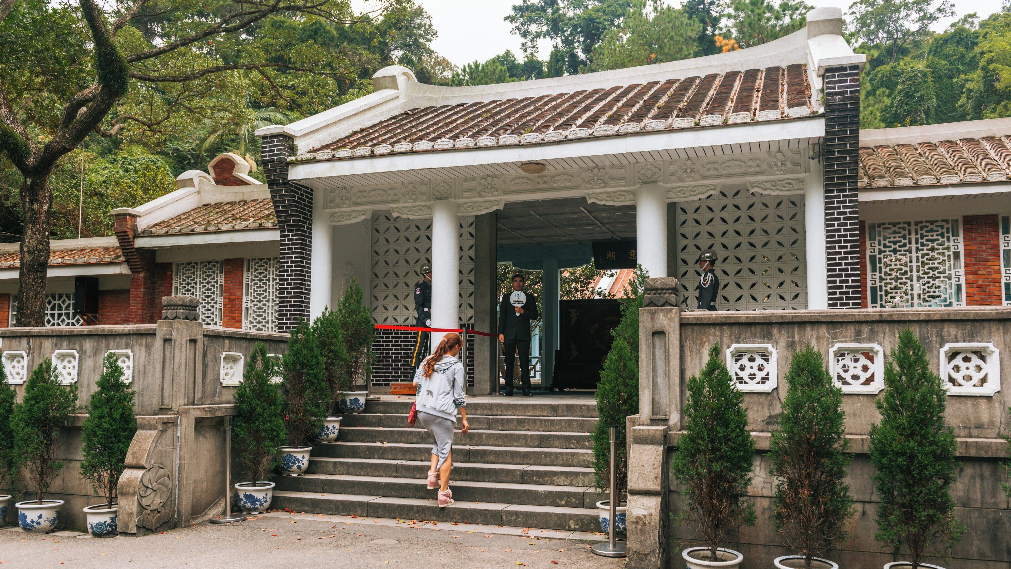 Exploring Cihu Mausoleum in Daxi District, Taoyuan City, Taiwan during a tranquil afternoon