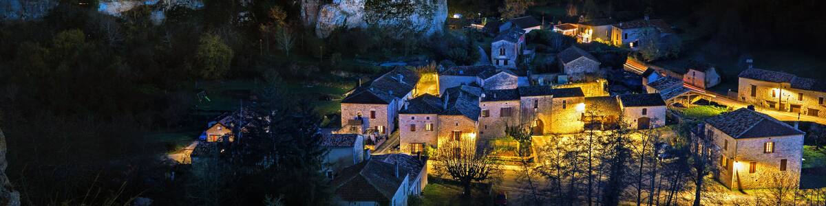 an aerial view, from the village of Gavaudun, Lot-et-Garonne, France