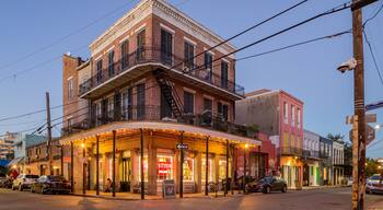 Frenchmen Street featuring street scenes and night scenes