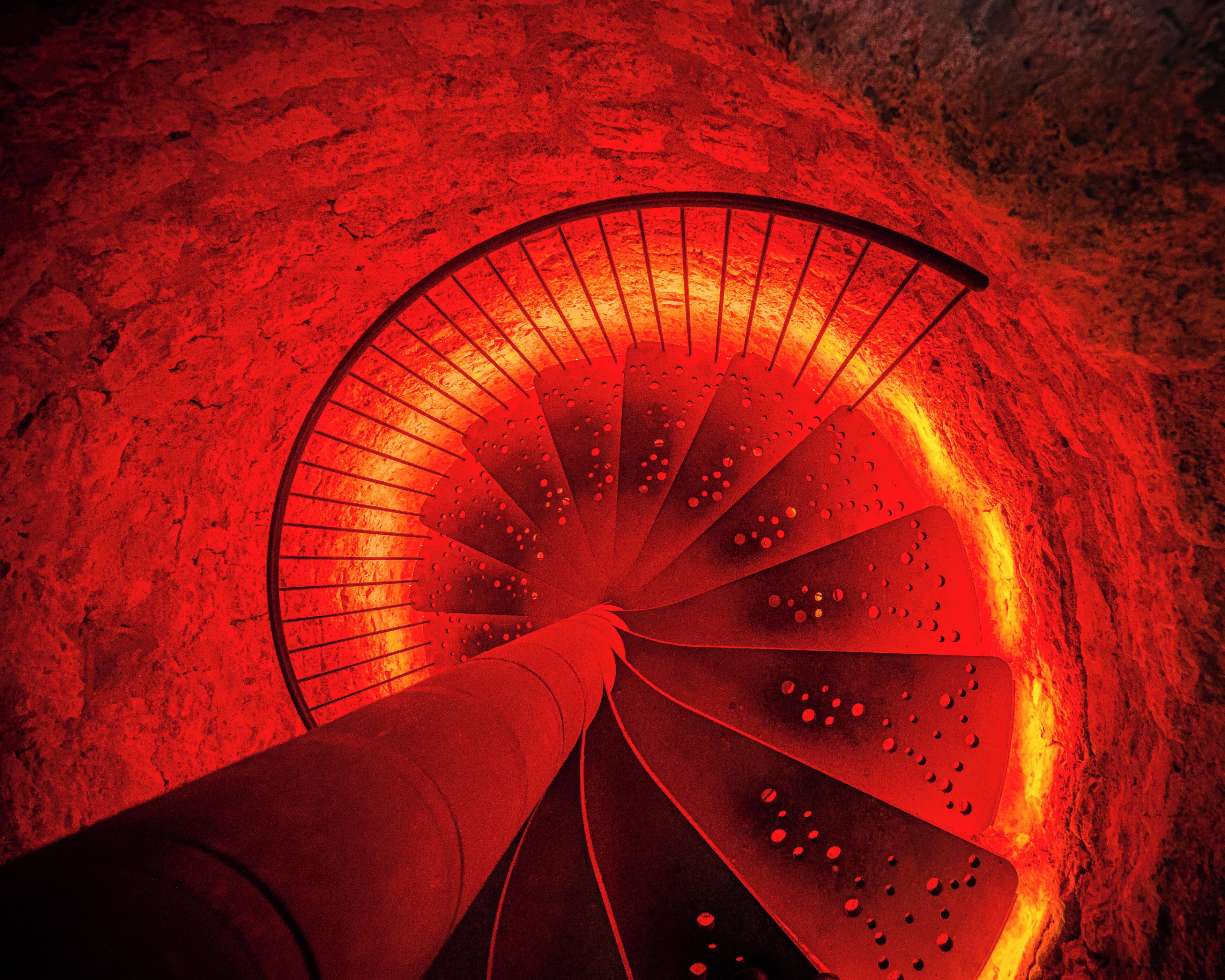 The Orbe Castle tower allows great views over the city and countryside. Its interior is also interesting with its coloured lights around the spiral staircase